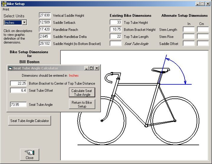 Top tube length shop calculator